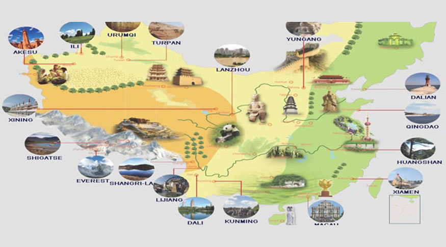  اینفوگرافیک و نقشه توریستی چین
